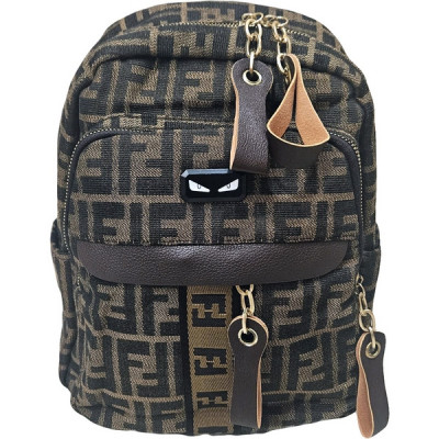 Рюкзак-сумка женская в брендовом стиле FENDI #967-1, коричневая