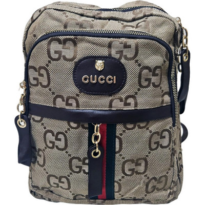 Рюкзак-сумка женская в брендовом стиле GUCCI #10261, коричневая